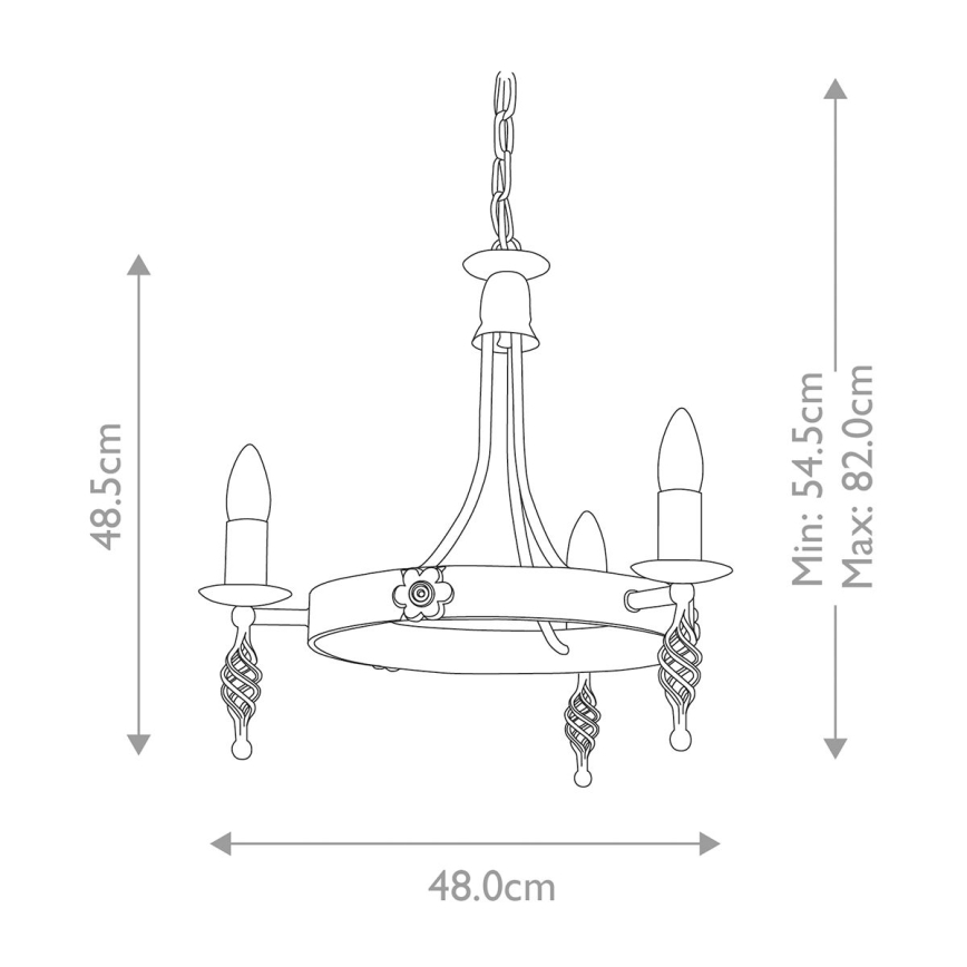 Elstead - Lampadario a sospensione con catena BELFRY 3xE14/60W/230V