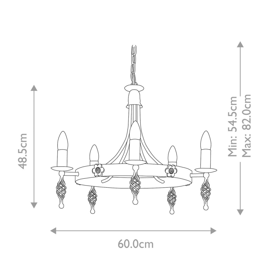 Elstead - Lampadario a sospensione con catena BELFRY 5xE14/60W/230V