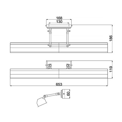 Elstead - Applique per quadri CHAWTON 4xE14/40W/230V bronzo