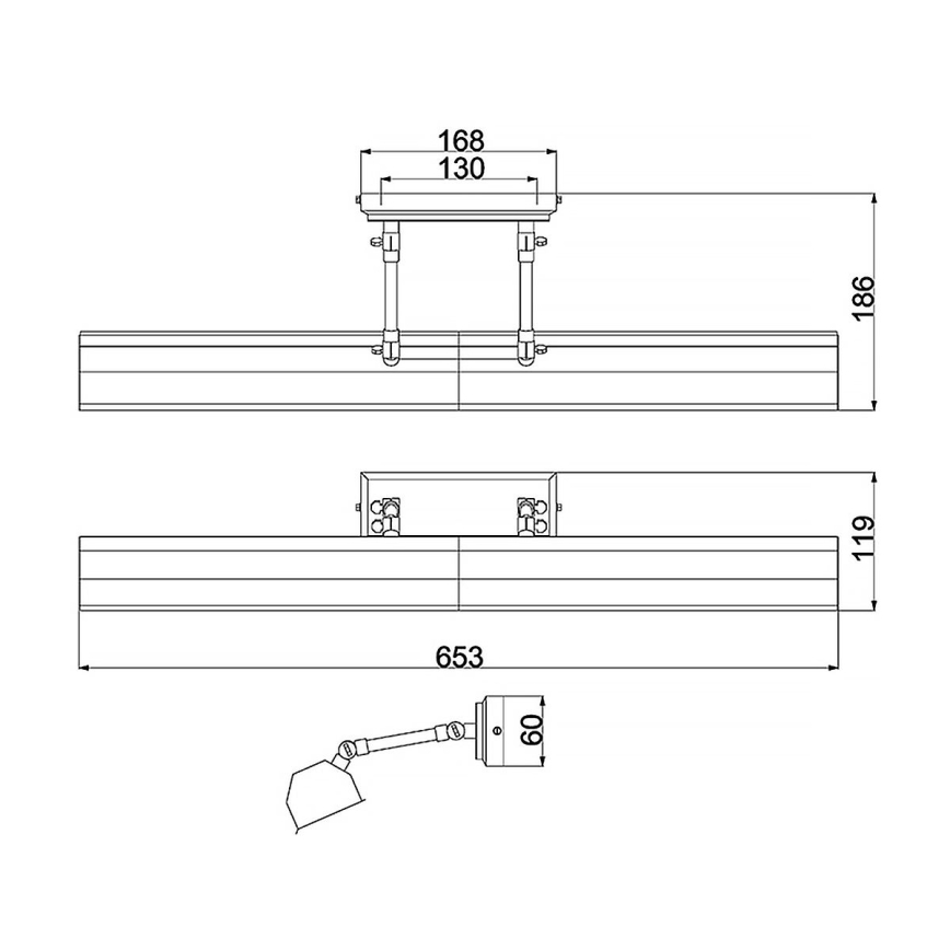 Elstead - Applique per quadri CHAWTON 4xE14/40W/230V bronzo