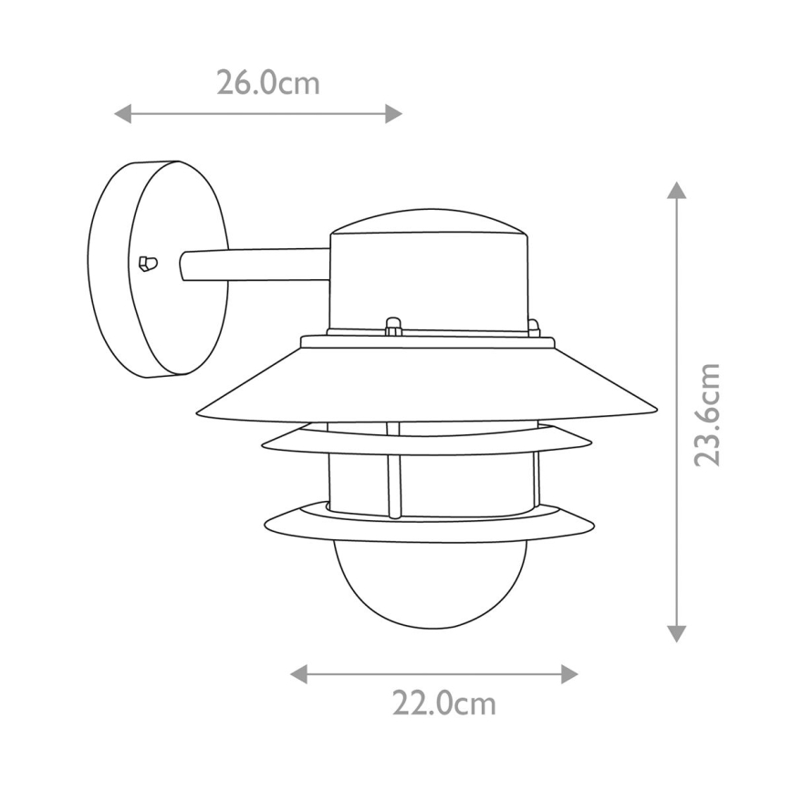 Elstead - Applique da esterno COPENHAGEN 1xE27/60W/230V IP44