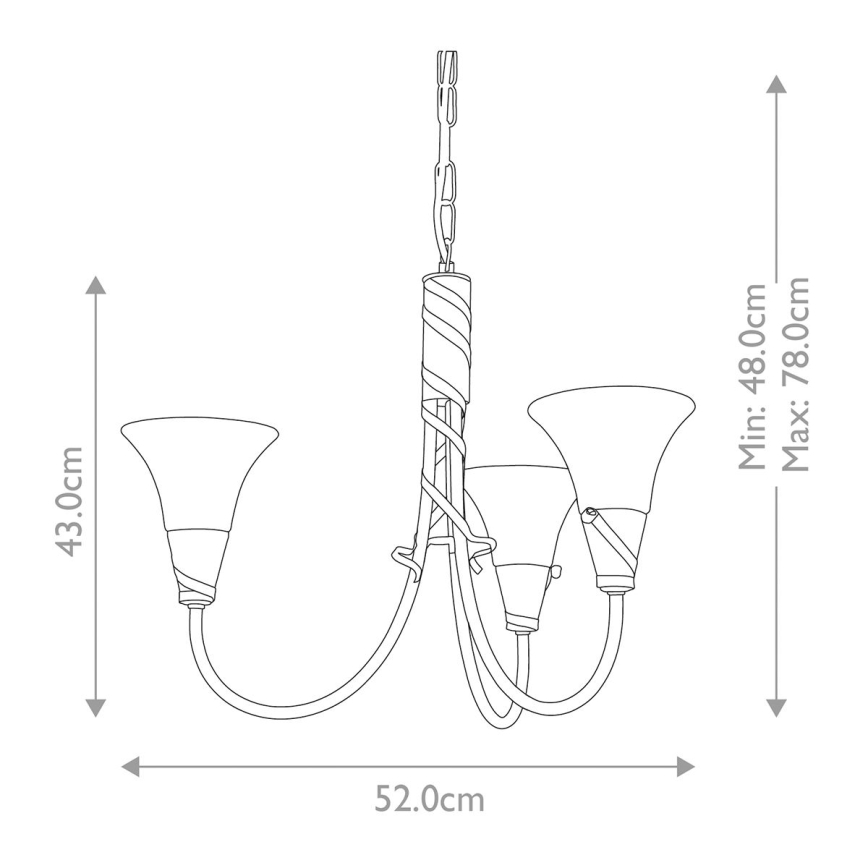 Elstead - Lampadario a sospensione con catena EMILY 3xE14/40W/230V