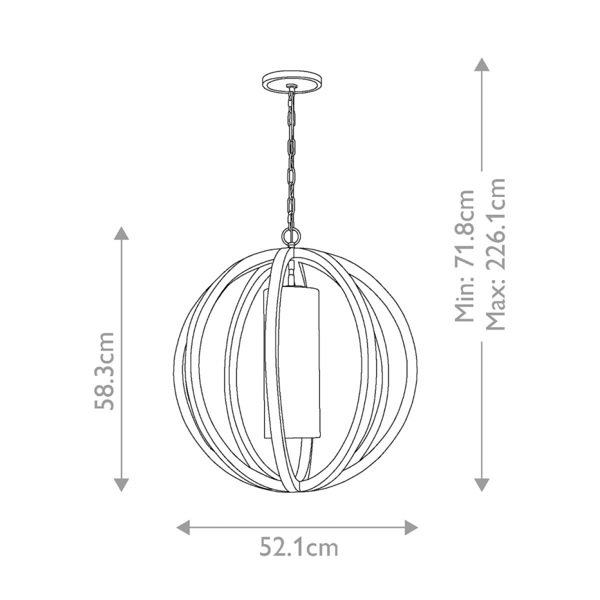 Elstead FE-ALLIER-P-S-LW - Lampadario su catena ALLIER 1xE27/60W/230V quercia
