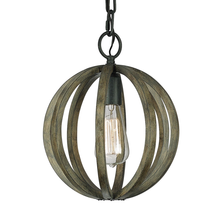 Elstead FE-ALLIER-P-WW - Lampadario su catena ALLIER 1xE27/60W/230V quercia