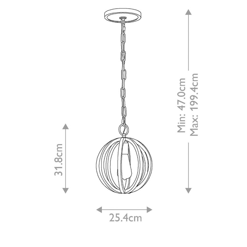 Elstead FE-ALLIER-P-WW - Lampadario su catena ALLIER 1xE27/60W/230V quercia