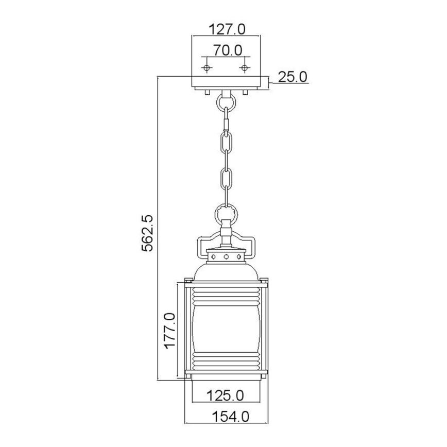 Elstead KL-ASHLANDBAY8-S - Lampadario da esterno ASHLAND 1xE27/60W/230V IP44