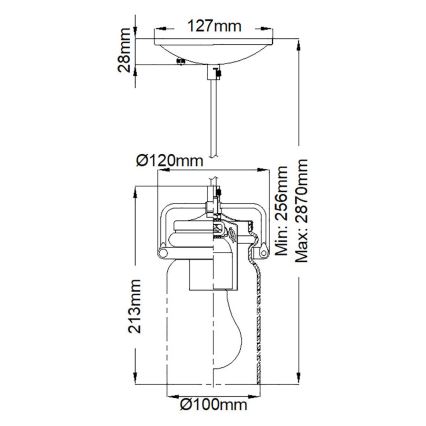 Elstead KL-BRINLEY-MP-OZ - Lampadario su corda BRINLEY 1xE27/60W/230V antracite