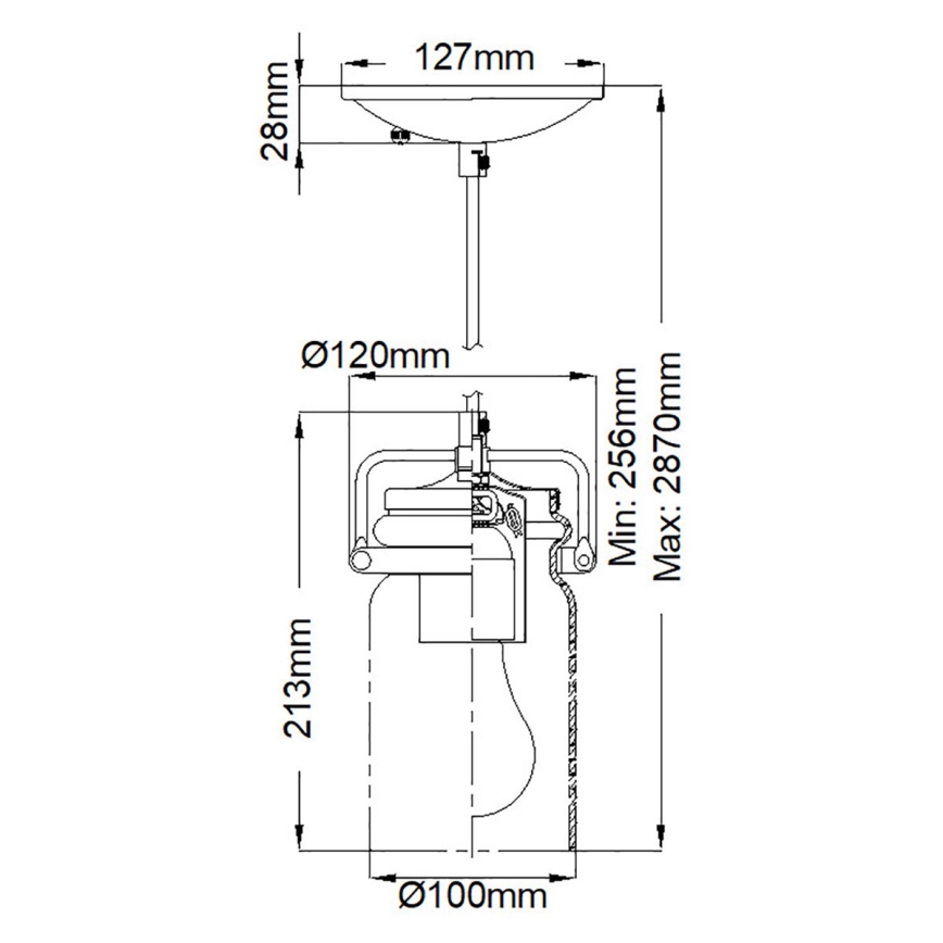Elstead KL-BRINLEY-MP-OZ - Lampadario su corda BRINLEY 1xE27/60W/230V antracite
