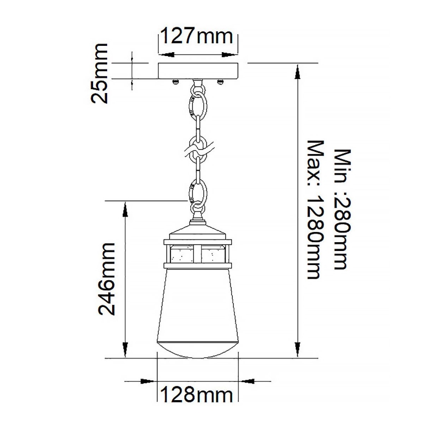 Elstead KL-LYNDON8-S-AZ - Lampadario da esterno LYNDON 1xE27/75W/230V IP44 antracite