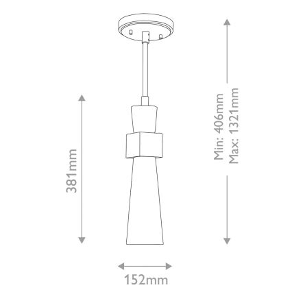 Elstead - Lampadario a stelo KRISTY 1xE27/40W/230V Ø 15,2 cm ramato