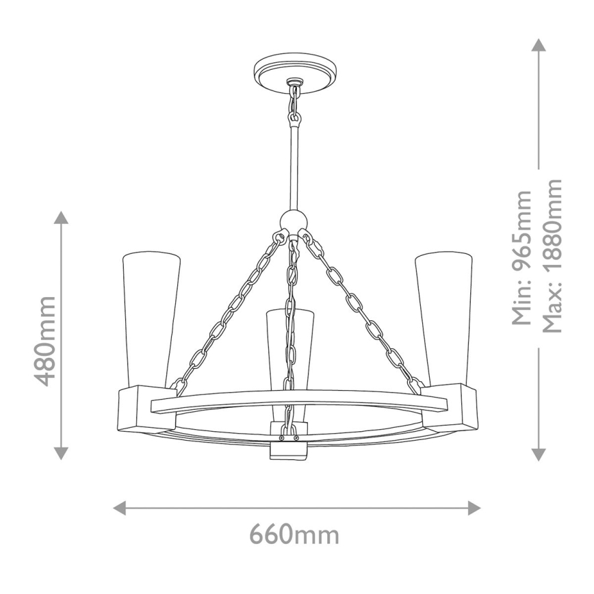 Elstead - Lampadario a stelo KRISTY 3xE27/40W/230V rame