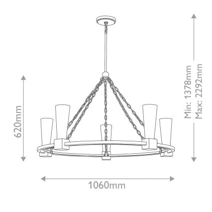 Elstead - Lampadario a stelo KRISTY 5xE27/40W/230V ramato