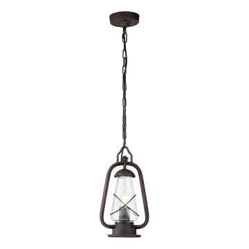 Elstead - Lampada a sospensione da esterno con catena MINERS 1xE27/60W/230V IP44 bronzo