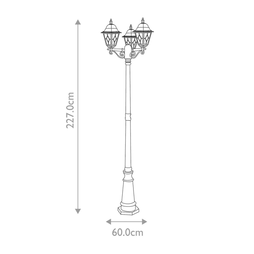 Elstead - Lampada da esterno NORFOLK 3xE27/100W/230V IP43 nero