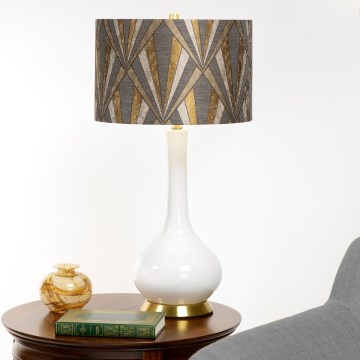 Elstead - Lampada da tavolo MILO 1xE27/60W/230V grigio/oro