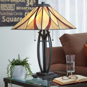 Elstead - Lampada da tavolo Tiffany ASHEVILLE 2xE27/60W/230V
