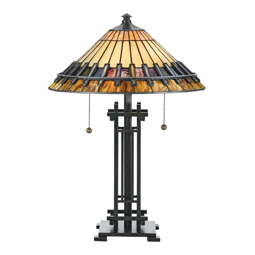 Elstead - Lampada da tavolo Tiffany CHASTAIN 2xE27/60W/230V