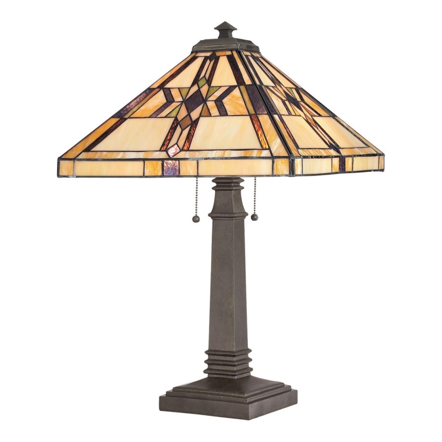 Elstead - Lampada da tavolo Tiffany FINTON 2xE27/60W/230V