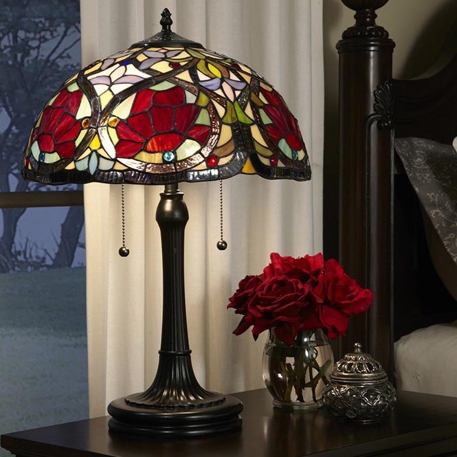 Elstead - Lampada da tavolo Tiffany LARISSA 2xE27/60W/230V