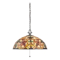 Elstead - Lampadario a catena Tiffany KAMI 3xE27/60W/230V