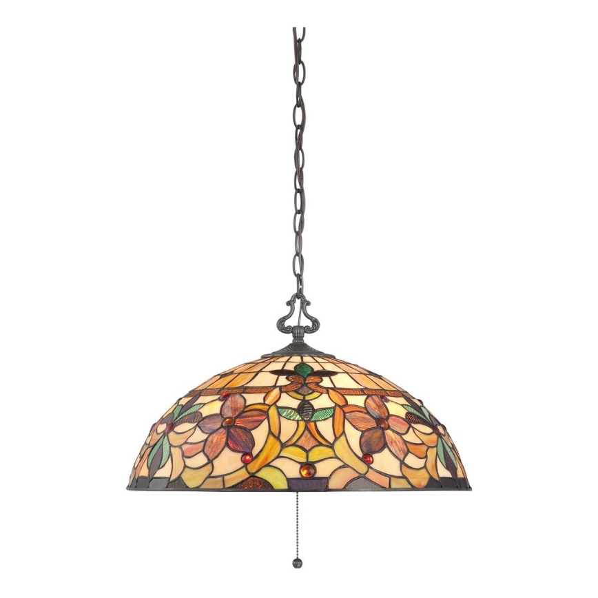 Elstead - Lampadario a catena Tiffany KAMI 3xE27/60W/230V