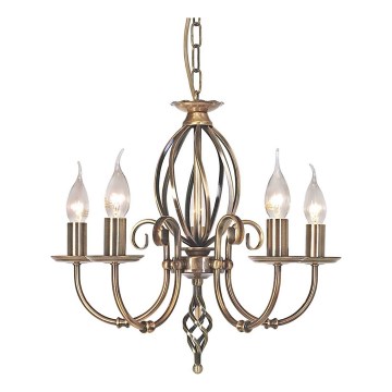 Elstead - Lampadario a sospensione con catena ARTISAN 5xE14/60W/230V