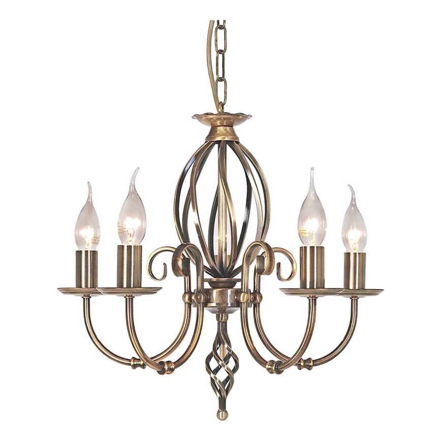 Elstead - Lampadario a sospensione con catena ARTISAN 5xE14/60W/230V