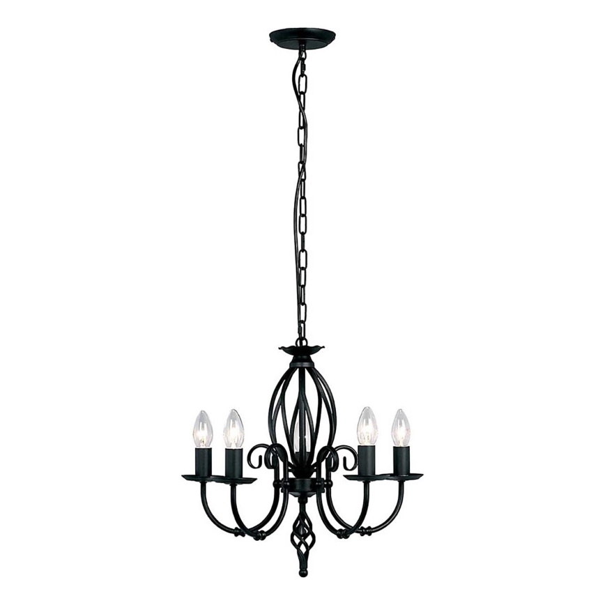 Elstead - Lampadario a sospensione con catena ARTISAN 5xE14/60W/230V