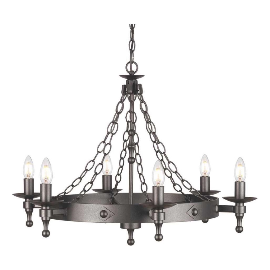 Elstead - Lampadario a sospensione con catena WARWICK 6xE14/60W/230V