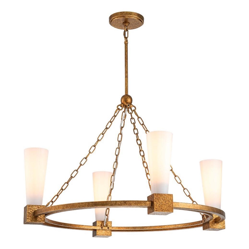 Elstead - Lampadario a stelo KRISTY, 4xE27/40W/230V, finitura rame