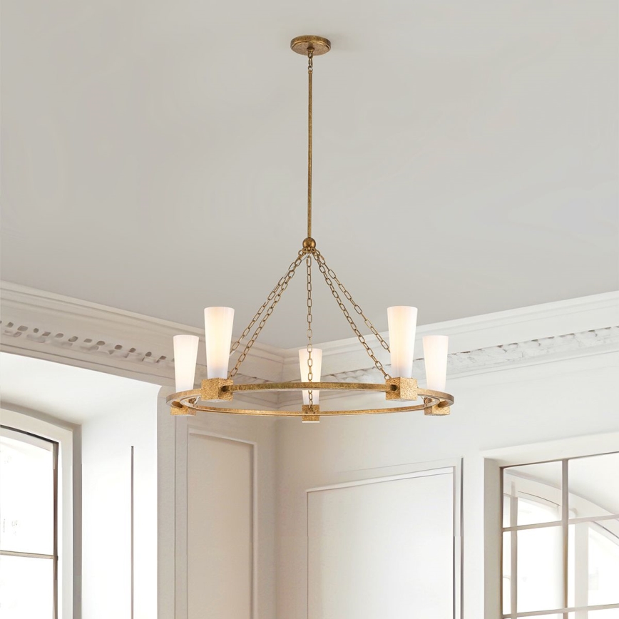 Elstead - Lampadario a stelo KRISTY 5xE27/40W/230V ramato