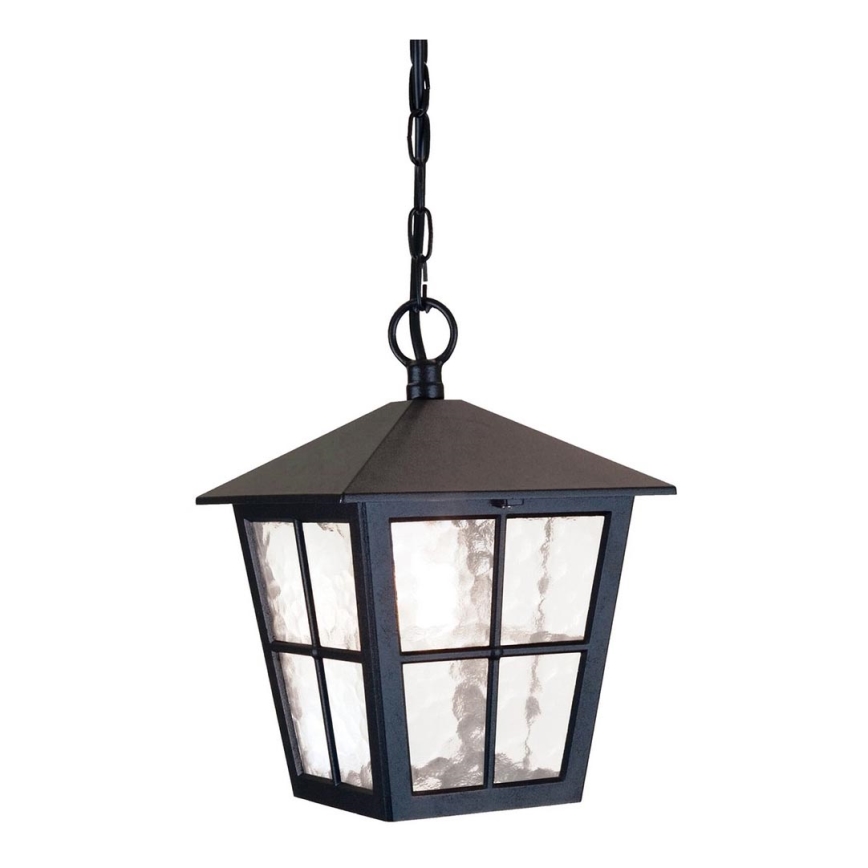 Elstead - Lampadario da esterno a sospensione con catena CANTERBURY 1xE27/100W/230V IP43 nero