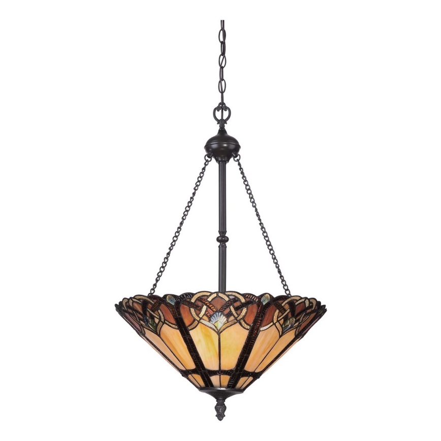Elstead - Lampadario sospeso con catena Tiffany BELLE 3xE27/100W/230V