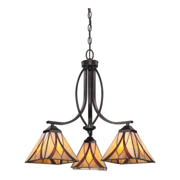 Elstead - Lampadario Tiffany ASHEVILLE a catena 3xE27/60W/230V