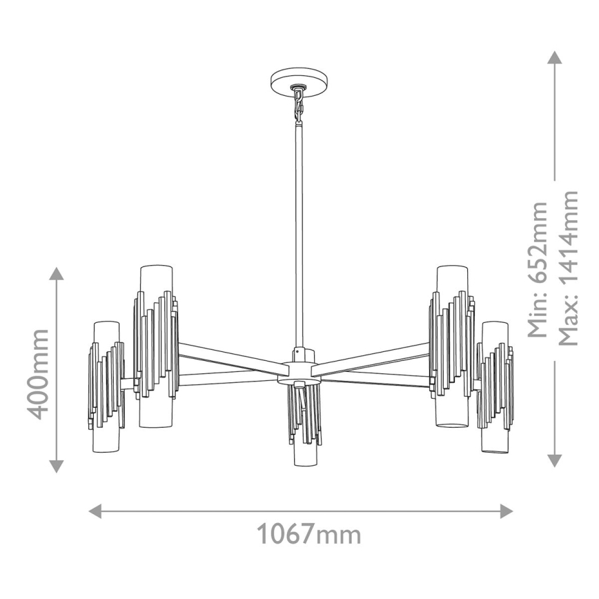 Elstead - Lampadario a stelo MARVELE 10xE14/40W/230V dorato