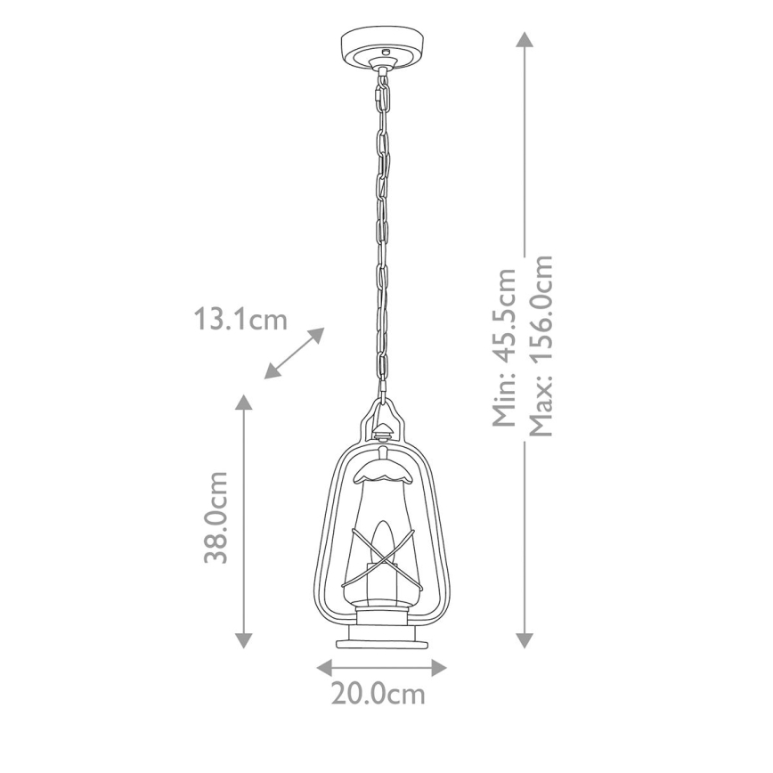 Elstead - Lampada a sospensione da esterno con catena MINERS 1xE27/60W/230V IP44 bronzo