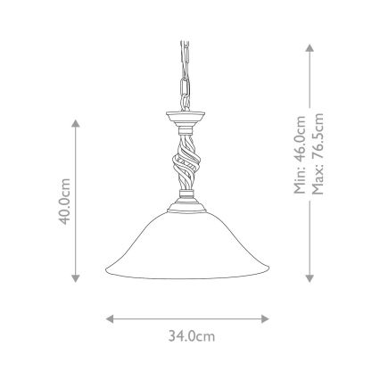 Elstead - Lampadario a sospensione con catena PEMBROKE 1xE27/60W/230V