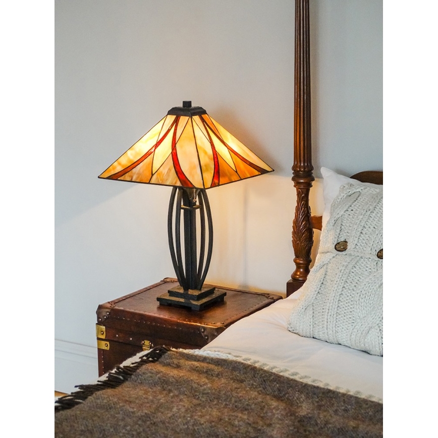 Elstead - Lampada da tavolo Tiffany ASHEVILLE 2xE27/60W/230V