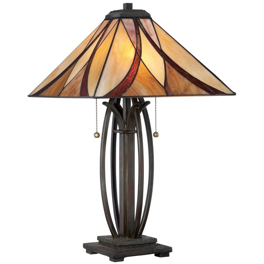Elstead - Lampada da tavolo Tiffany ASHEVILLE 2xE27/60W/230V