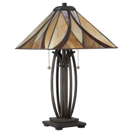 Elstead - Lampada da tavolo Tiffany ASHEVILLE 2xE27/60W/230V