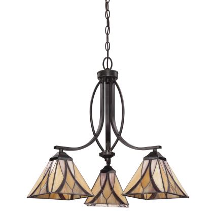Elstead - Lampadario Tiffany ASHEVILLE a catena 3xE27/60W/230V