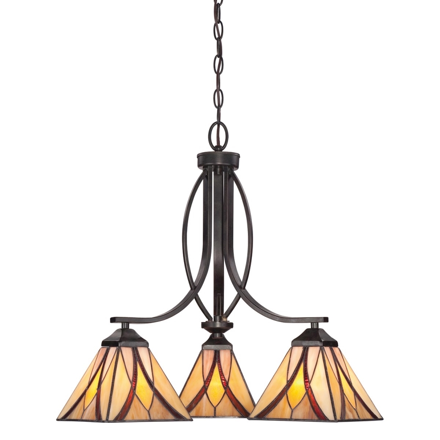 Elstead - Lampadario Tiffany ASHEVILLE a catena 3xE27/60W/230V