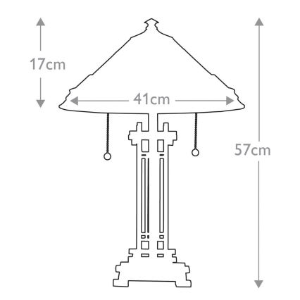 Elstead - Lampada da tavolo Tiffany CHASTAIN 2xE27/60W/230V