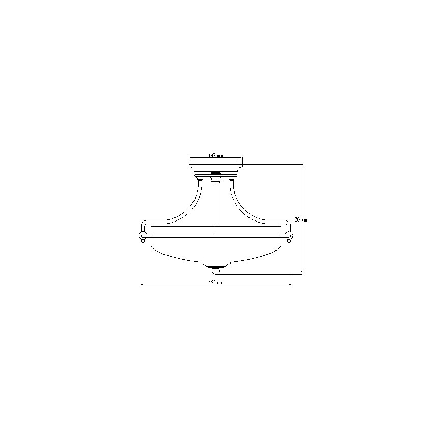 Elstead - Lampadario a plafone GRIFFIN 3xE27/100W/230V cromo lucido