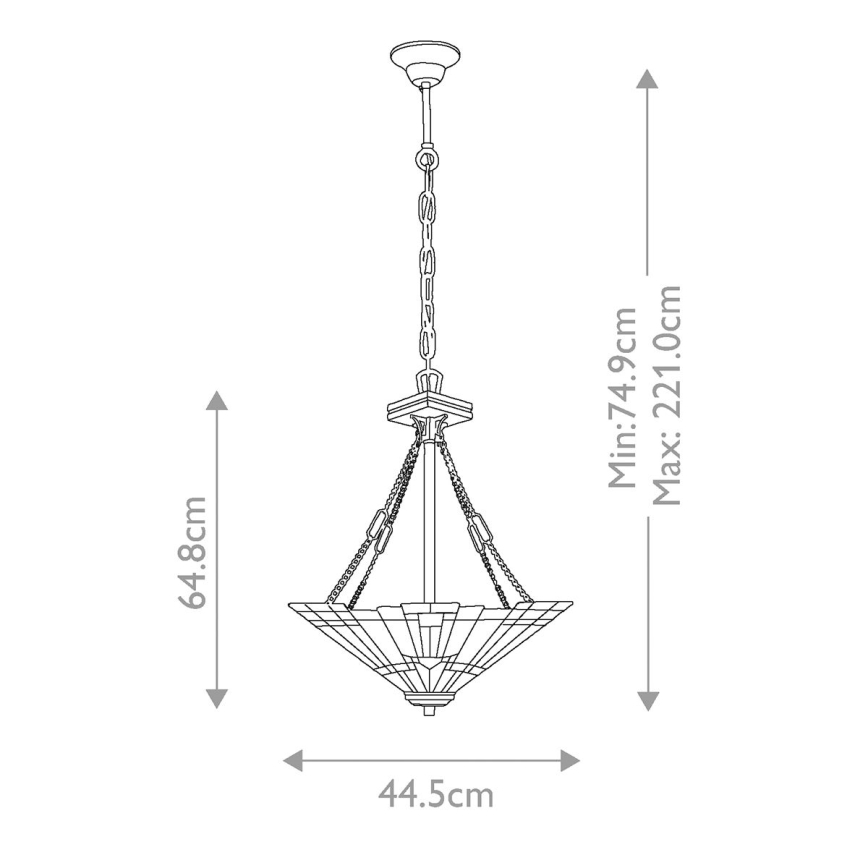 Elstead - Lampadario a catena Tiffany INGLENOOK 3xE27/100W/230V