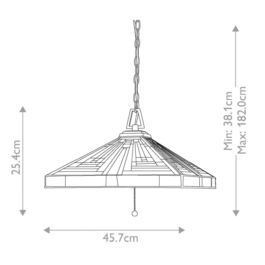 Elstead - Lampadario a catena Tiffany STEPHEN 3xE27/60W/230V