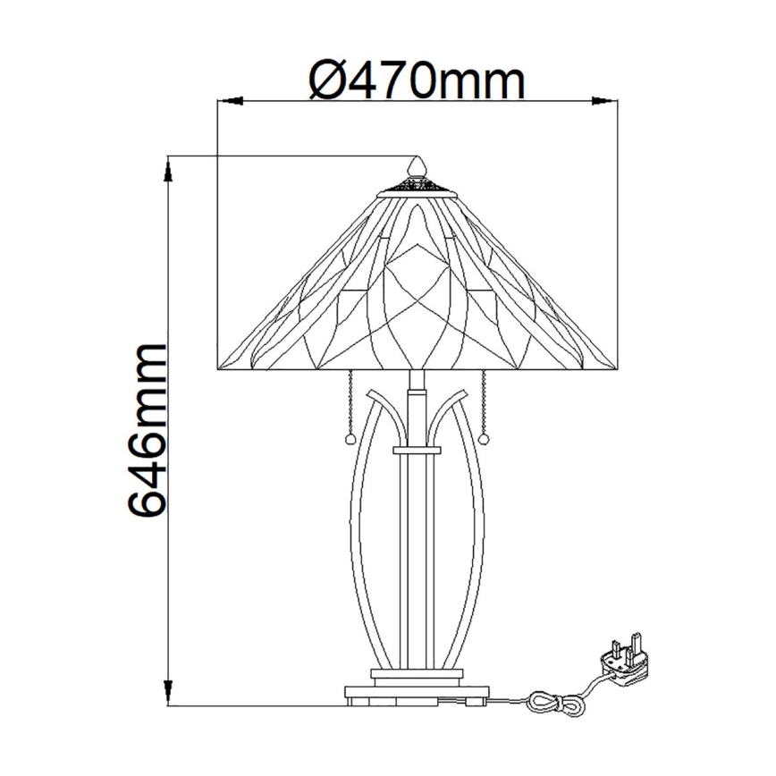 Elstead - Lampada da tavolo Tiffany VICTORY 2xE27/60W/230V