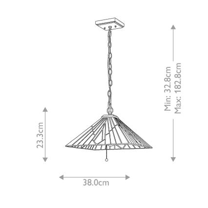 Elstead - Lampadario a catena Tiffany ALDERLEY 1xE27/60W/230V