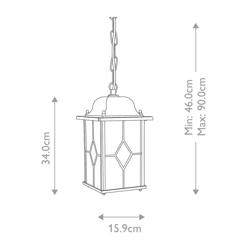 Elstead WX9 - Lampadario da esterno WEXFORD 1xE27/100W/230V IP23
