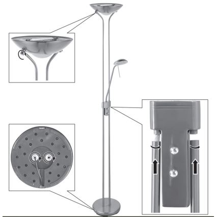 Emil Lux - Lampada da terra con dimmer 1xR7s/230W/230V + 1xG9/28W/230V